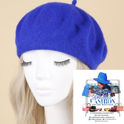 Royal Blue Unisex Wool Beret #00007