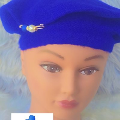 Royal Blue Unisex Wool Beret #00007