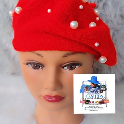 Red Beret with Pearls