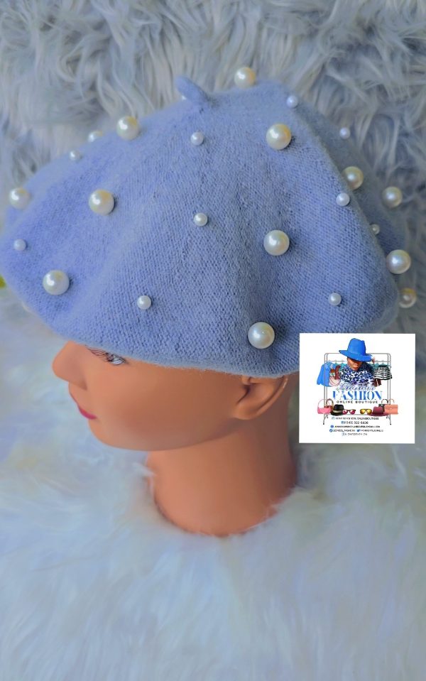 Grey Beret with Pearls - Image 2